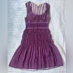 Max Studio Deep Purple Textured Mini Dress